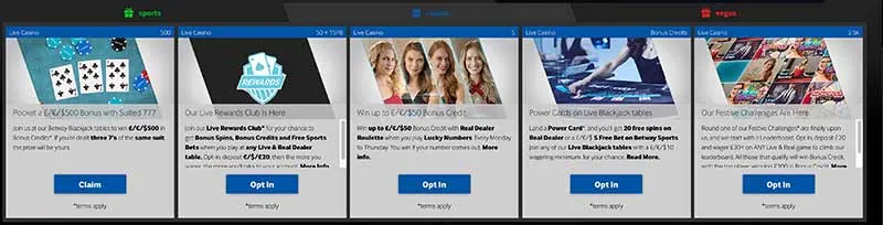 screenshot betway bonus