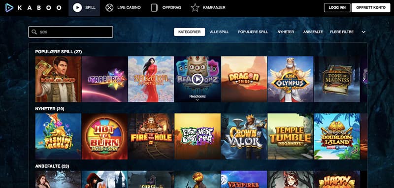 kaboo casino games