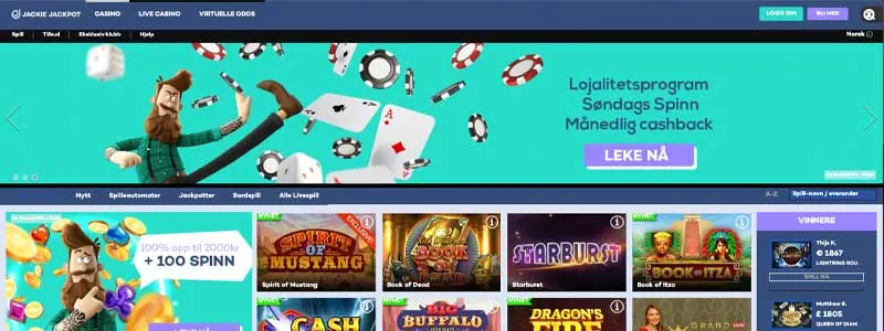 screenshot jackie jackpot casino interface