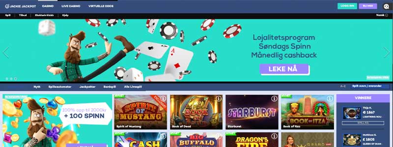 screenshot jackie jackpot casino interface