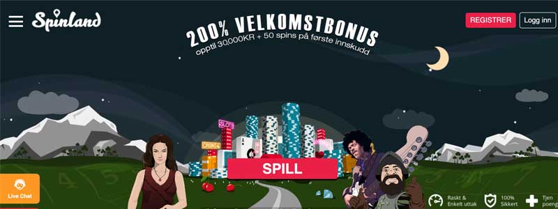 screenshot spinland casino bonus