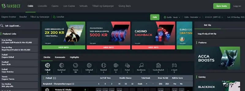screenshot fansbet interface