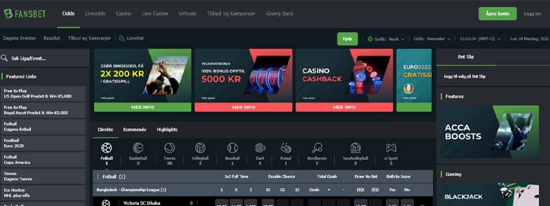 screenshot fansbet interface