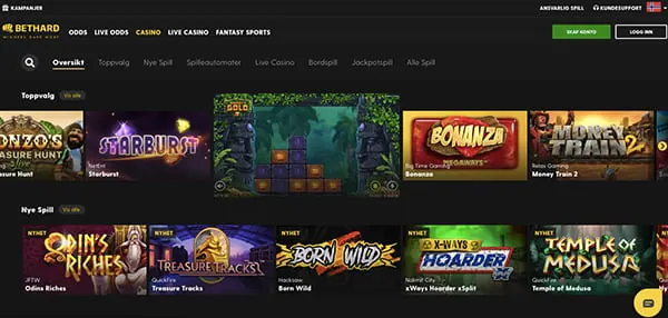 bethard casino interface casino games