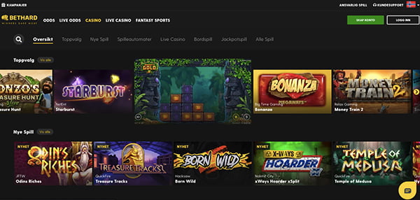 bethard casino interface casino games