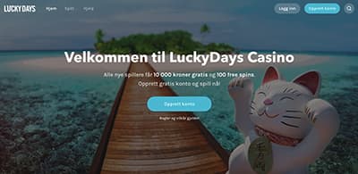 luckydays casino interface