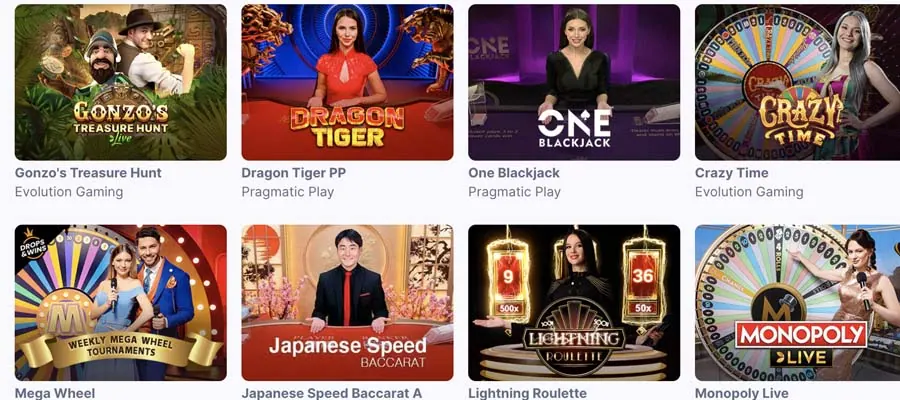 screenshot casinofriday live games