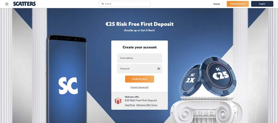 screenshot scatters casino interface