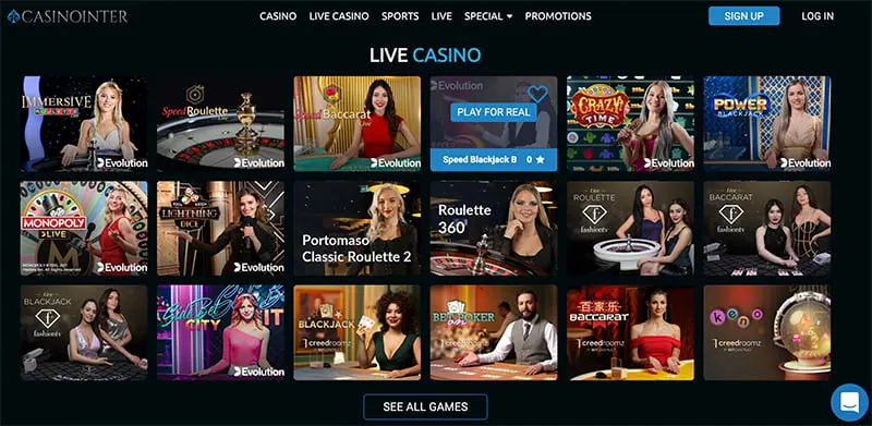royal panda casino screenshot interface live casino games