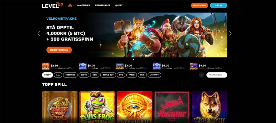 screenshot level up casino interface