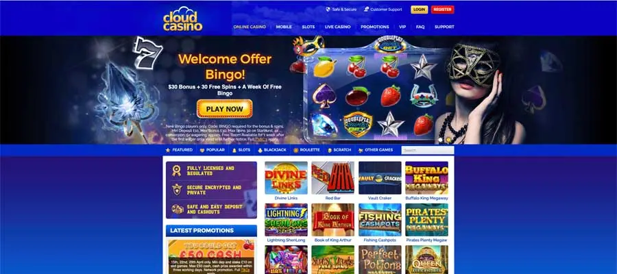 screenshot cloud casino interface