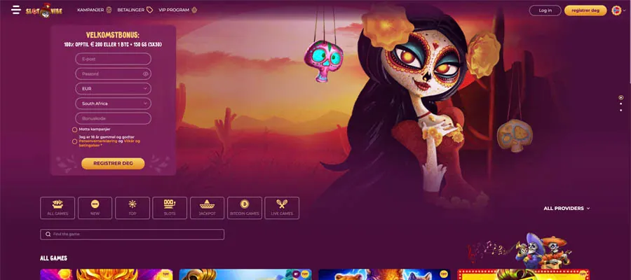 screenshot slotvibe interface
