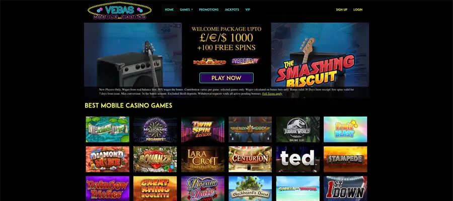 screenshot vegas mobile interface